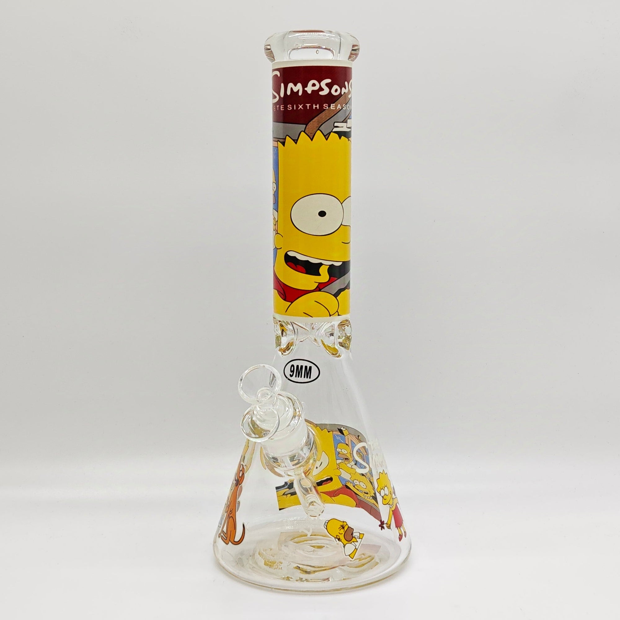 14" 9mm Family Cartoon Beaker Glass Bong_4