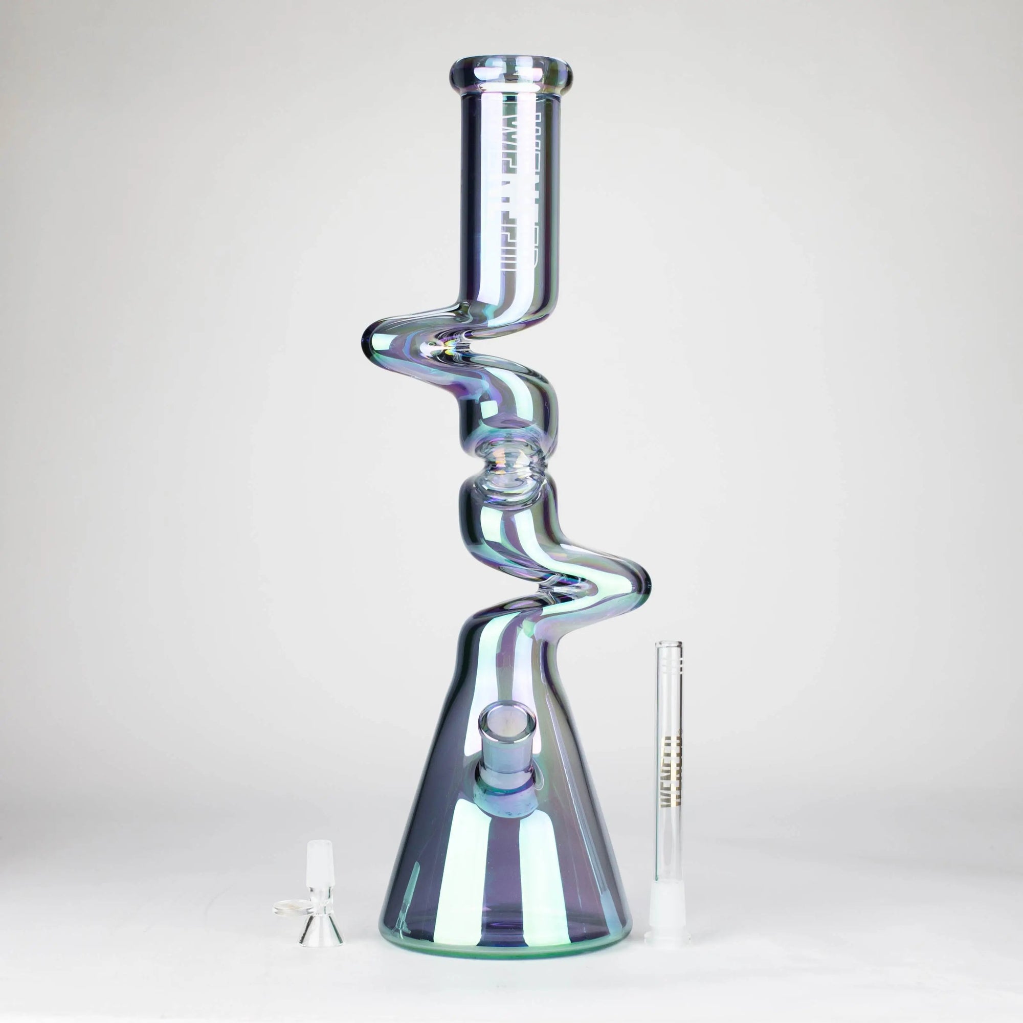 17.5" Iridescent Ripple Glass Bong_3