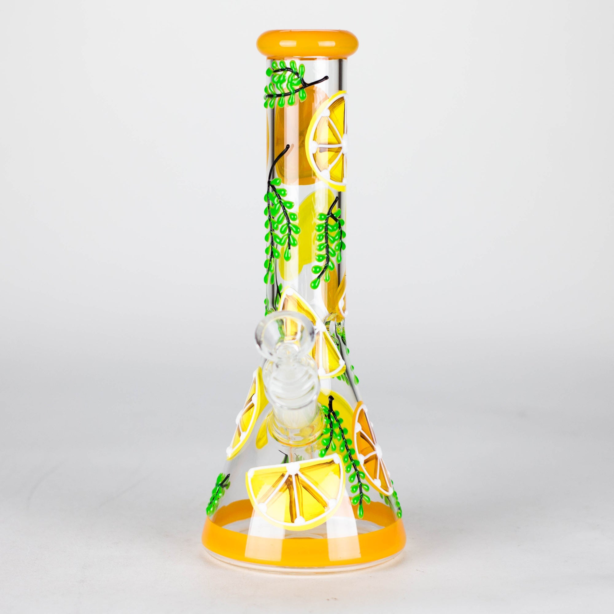 10&quot; 3D Glass Bong With Orange Design_2