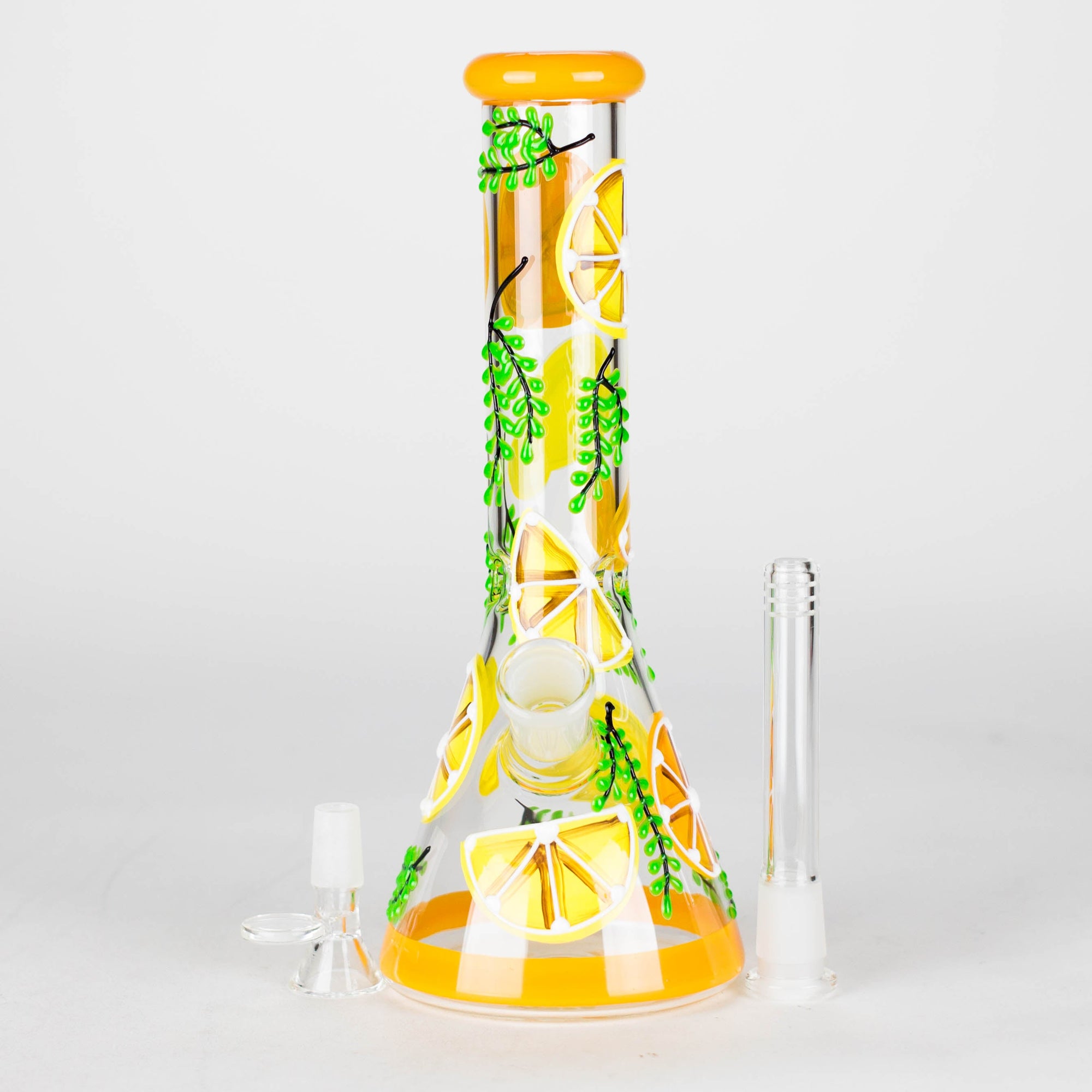 10&quot; 3D Glass Bong With Orange Design_7
