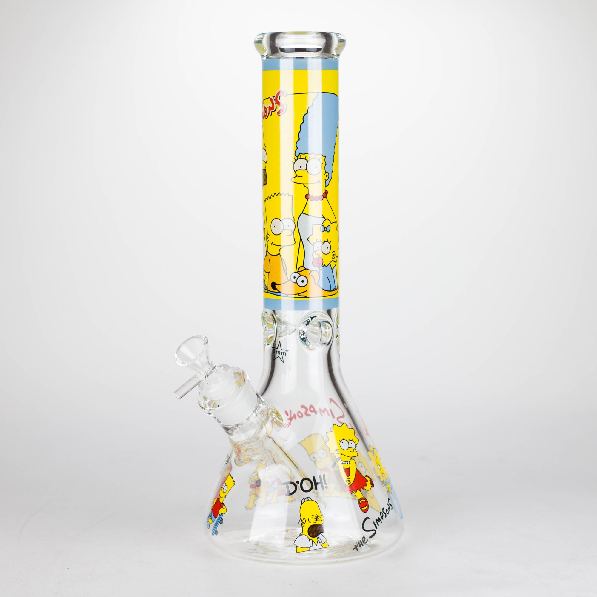14" Yellow Family Cartoon 9mm Glass Bongs_8
