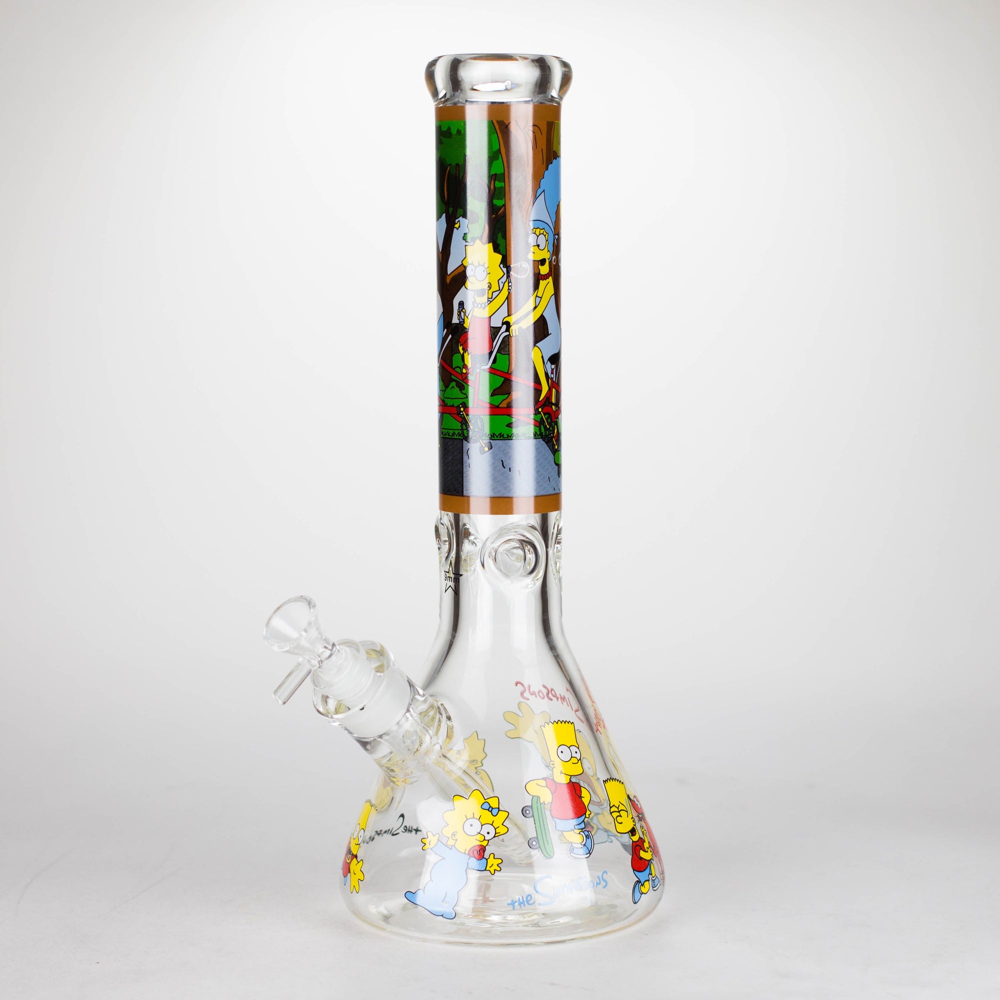 14" Yellow Family Cartoon 9mm Glass Bongs_9