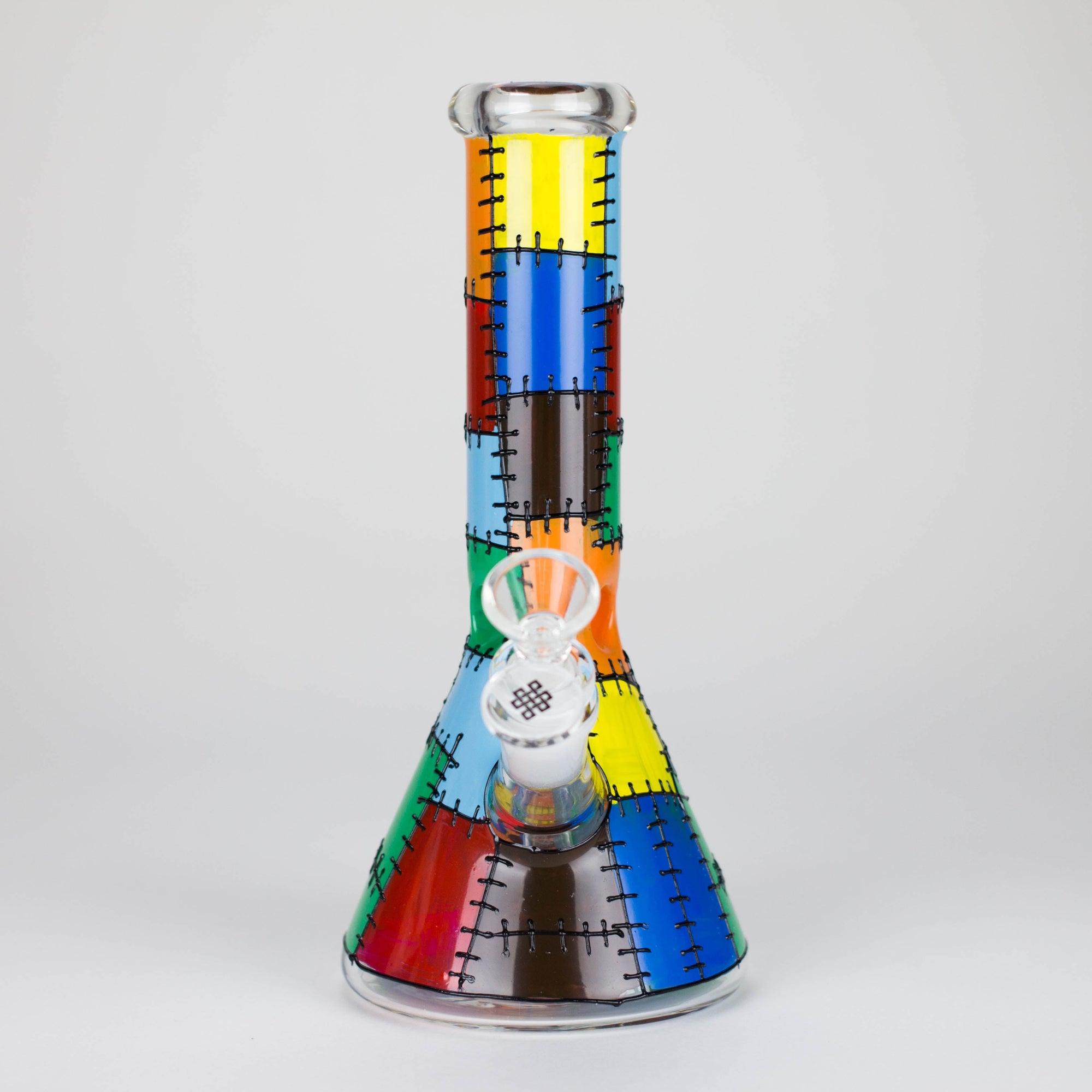 Karma 9" Beaker Stitched Up Design Glass Bong_4