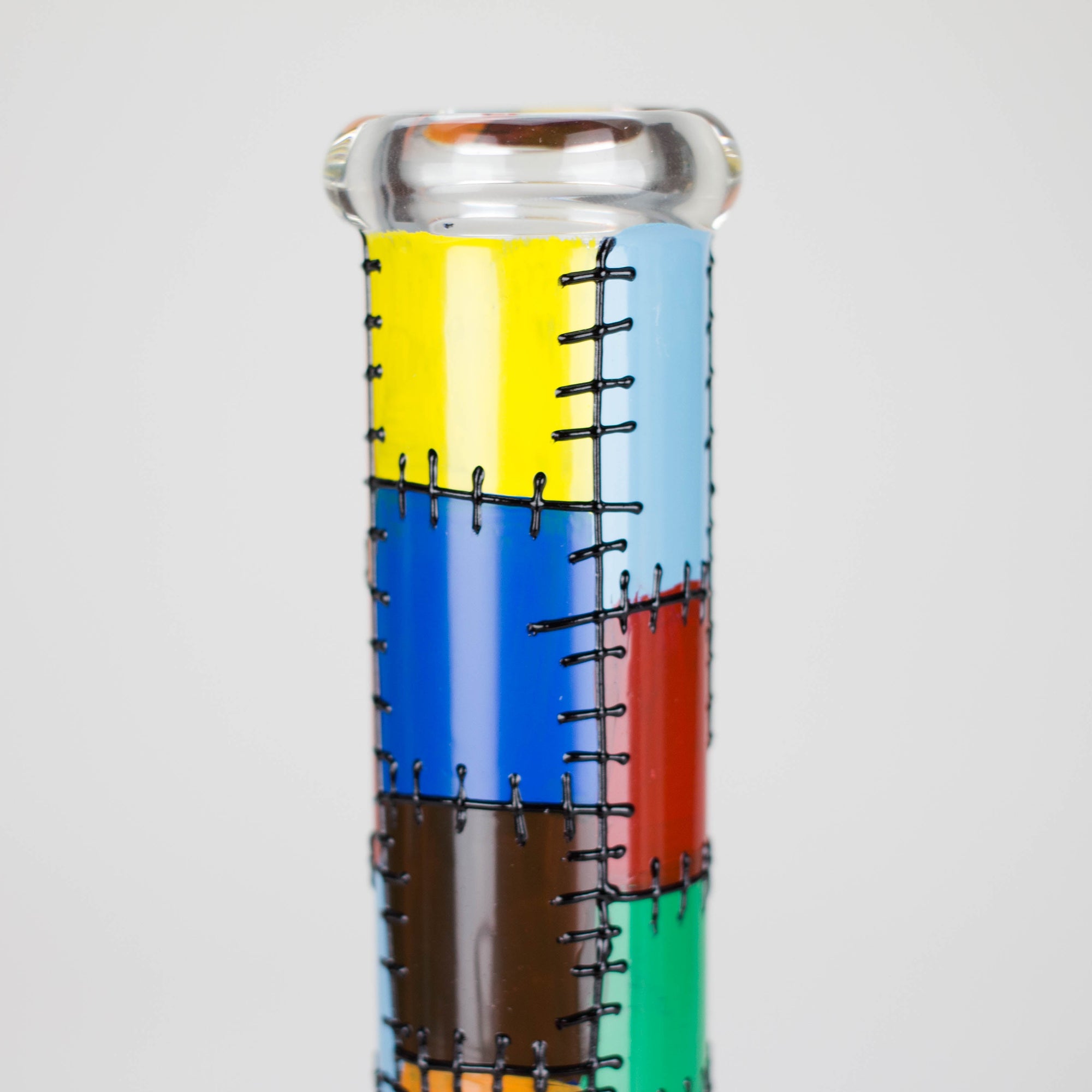 Karma 9" Beaker Stitched Up Design Glass Bong_5