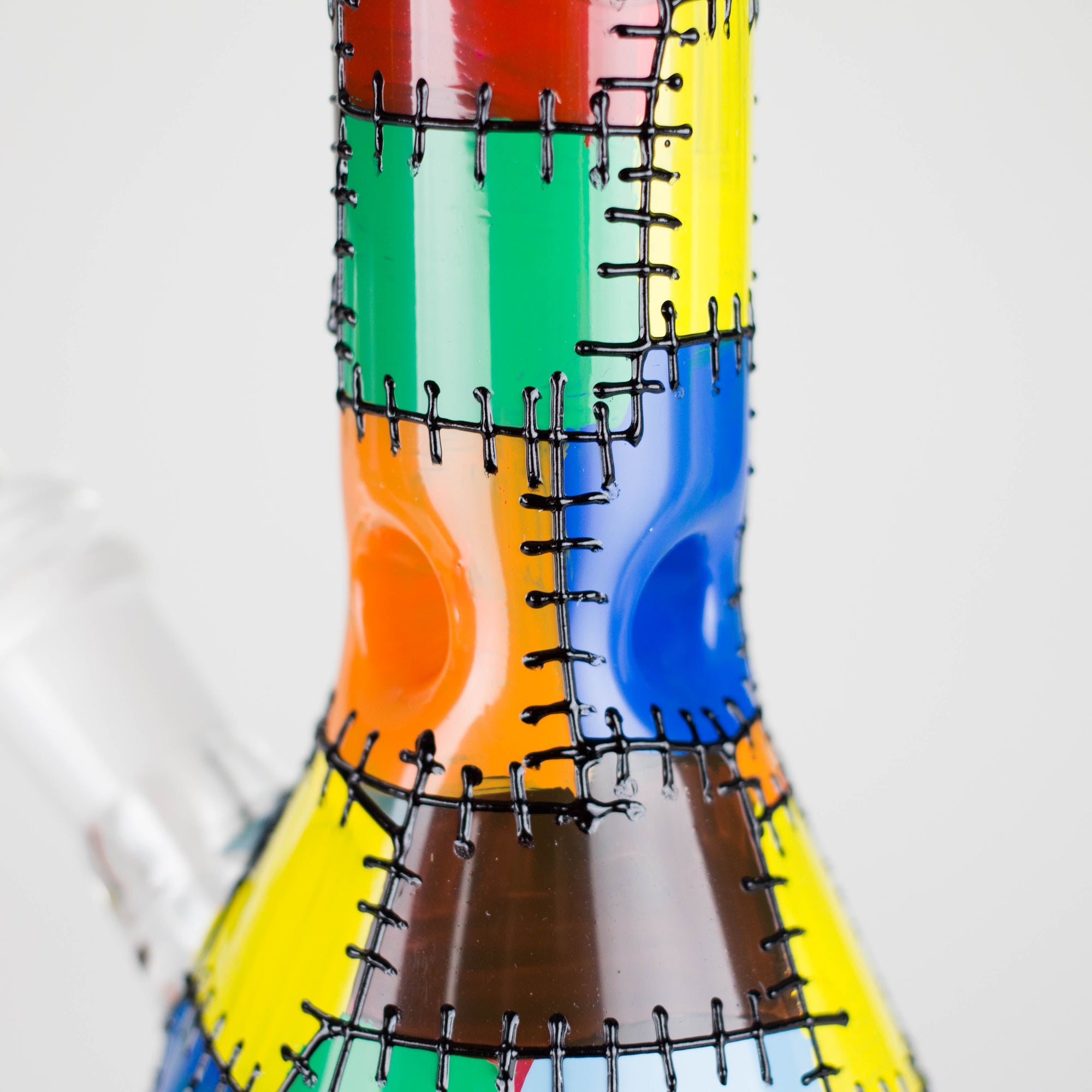 Karma 9" Beaker Stitched Up Design Glass Bong_6