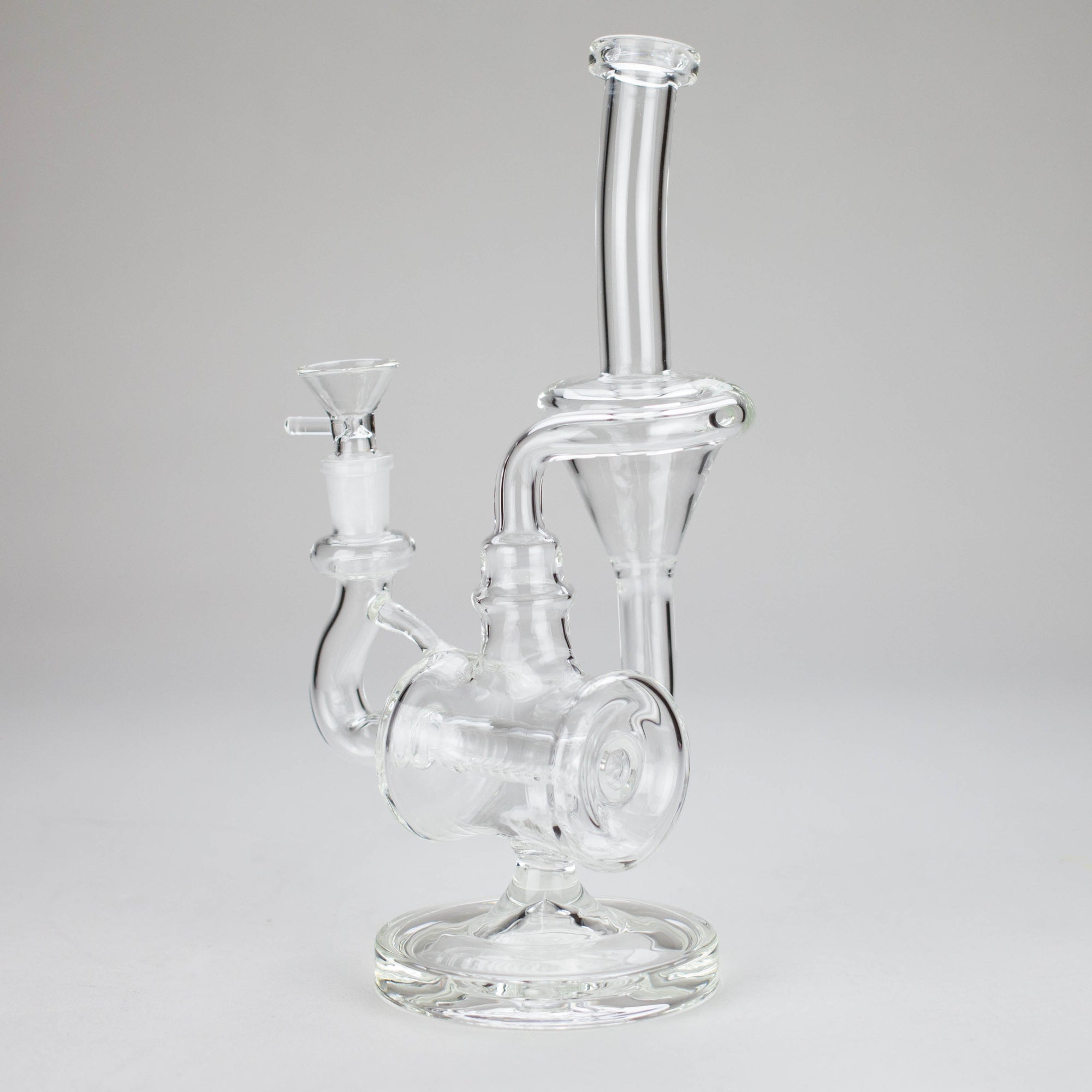 11″ Clear Recycler Glass Bong With Inline Diffuser
