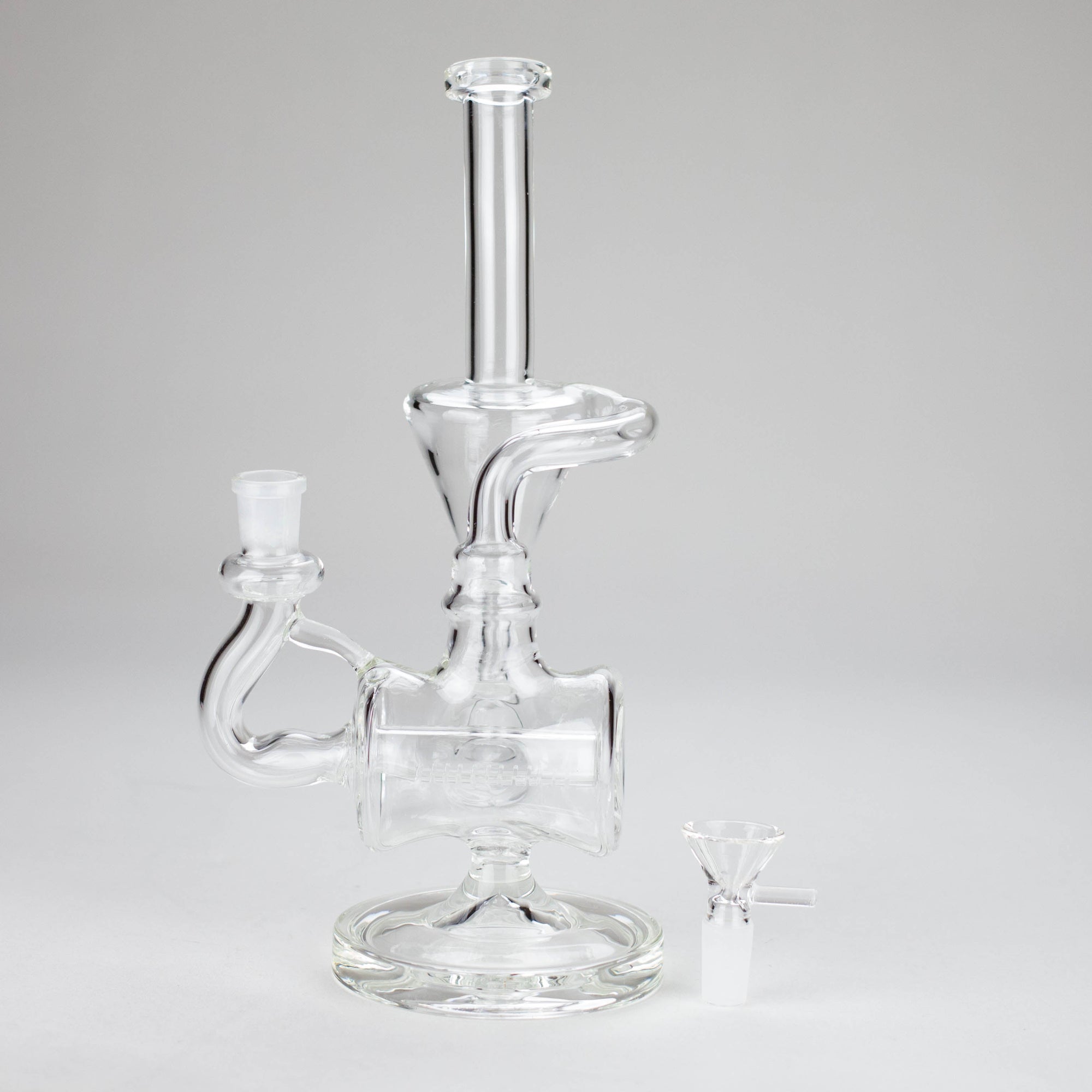 11″ Clear Recycler Glass Bong With Inline Diffuser