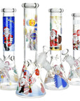 Christmas Themed Glass Beaker Bong