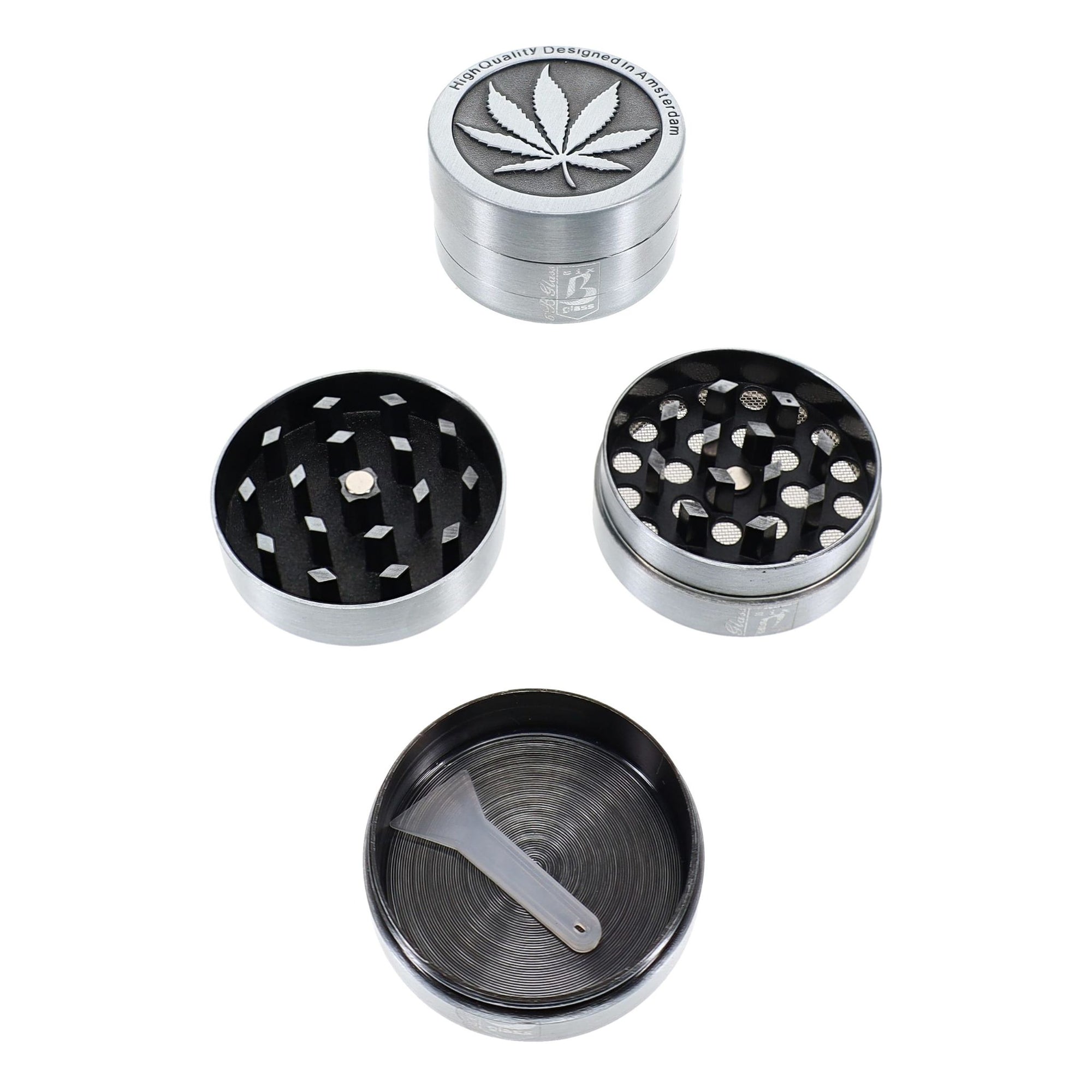 Leaf Design 3 Part Metal Herb Grinder