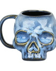Blue Glazed Skull Ceramic Mug