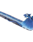 Fujima Blue Dragon on Skull Crystal  Incense Burner  11"