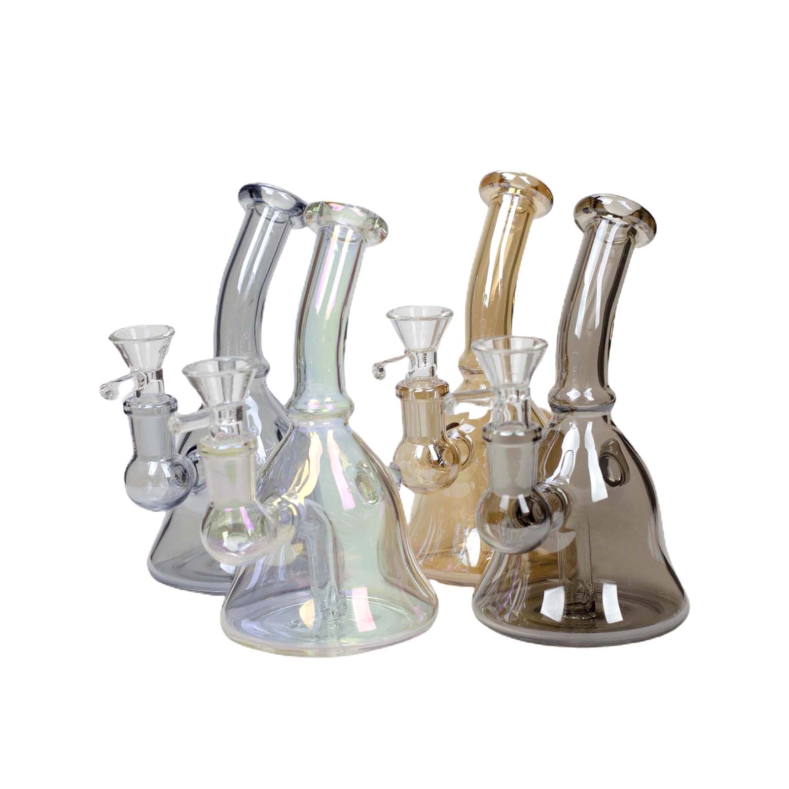 6" Bell Metallic Tinted Bubbler