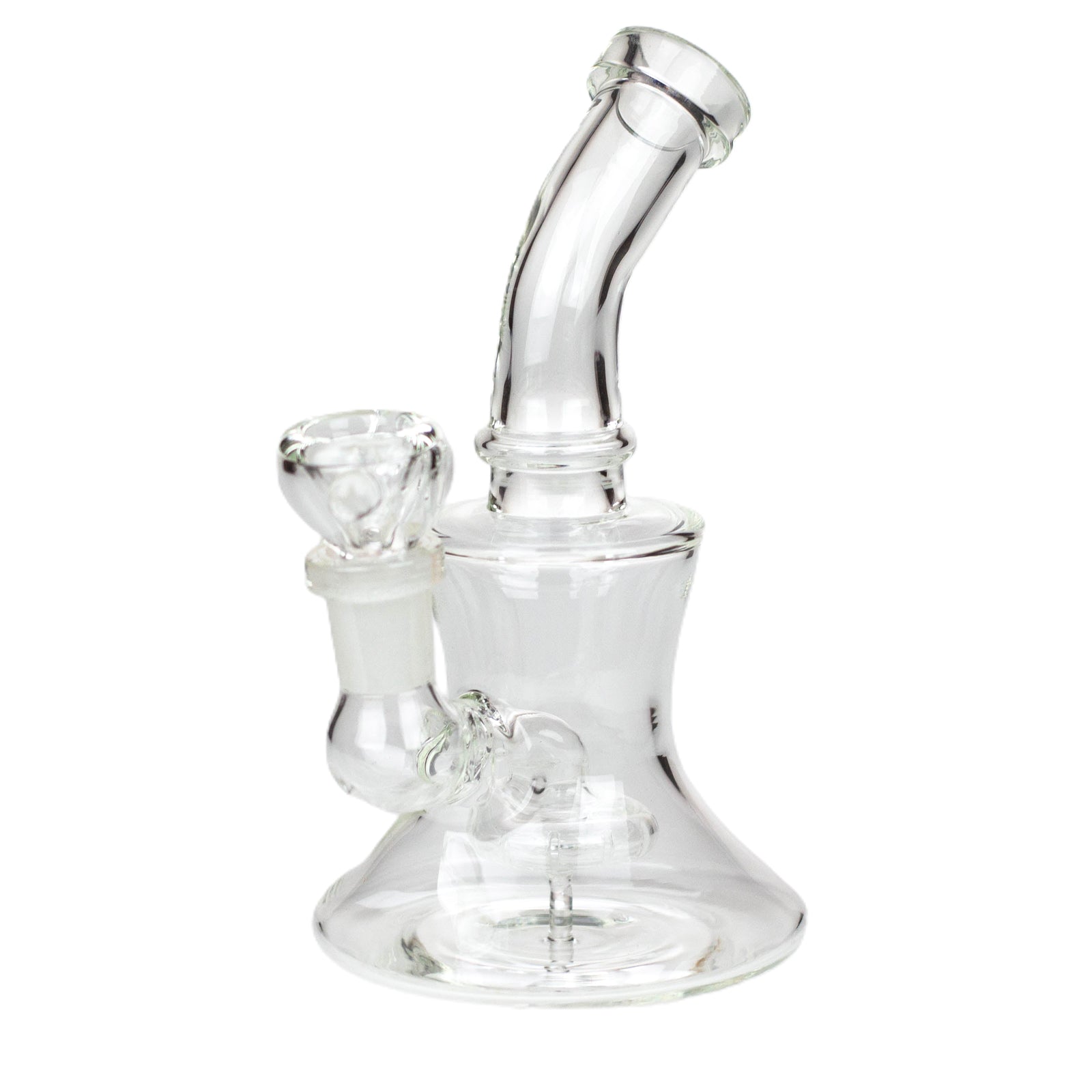 6.5&quot; Clear Bent Neck Bong with Showerhead Diffuser - INHALCO