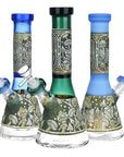 Mushroom Melange Etched Beaker Water Pipe