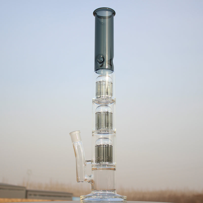 Approx. 19&quot; Triple Tree Percolator Glass Water Pipe