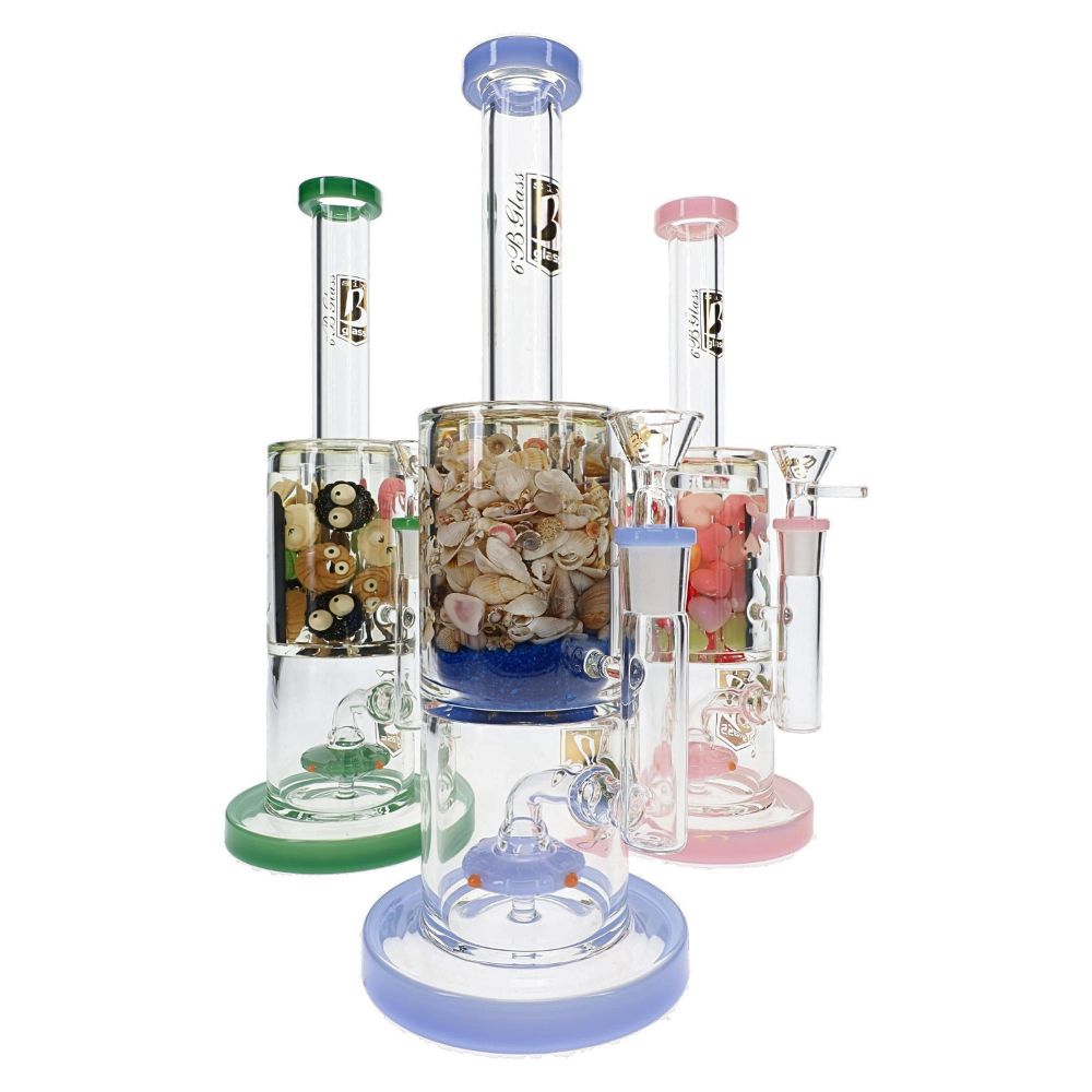 6B Glass Filled Chamber Showerhead Perc Bong
