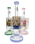 6B Glass Filled Chamber Showerhead Perc Bong