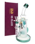 6B Glass Frosted Honeycomb Barrel Recycler Bong