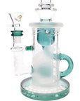 6B Glass Frosted Honeycomb Barrel Recycler Bong