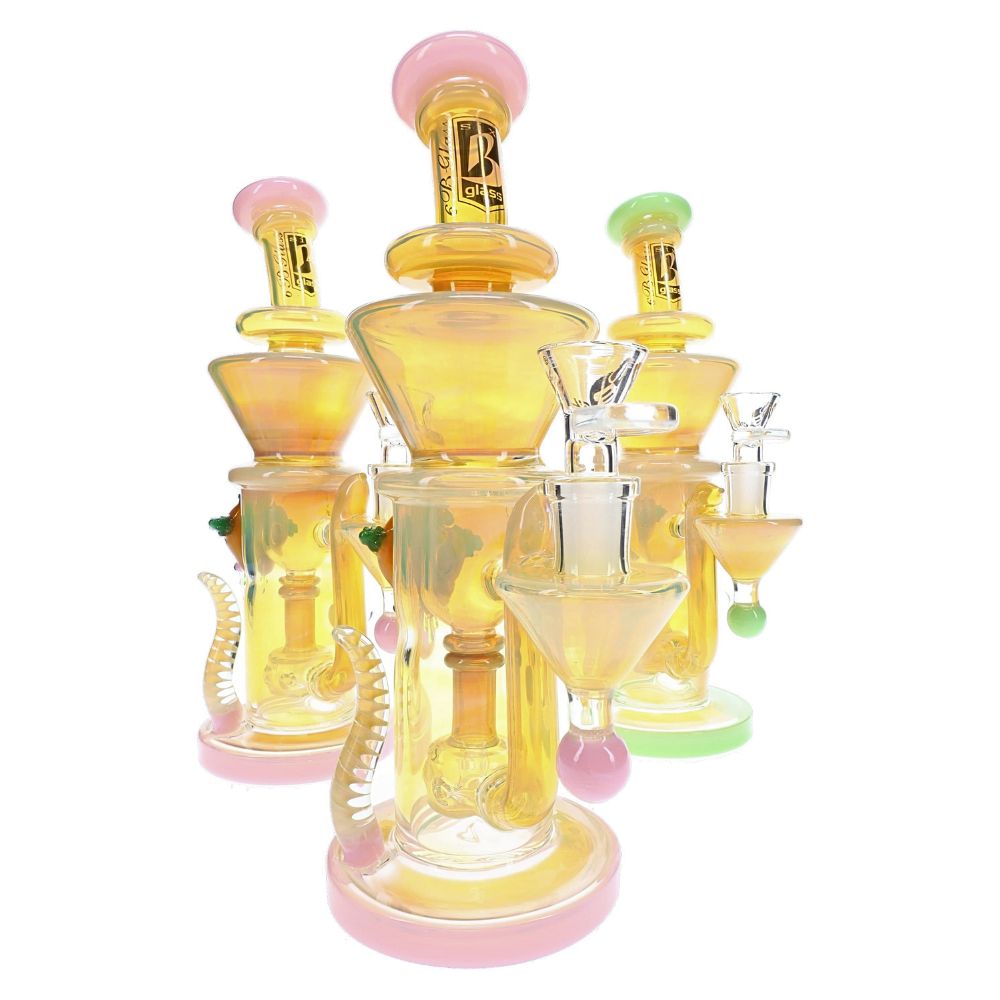 6B Glass Fumed Color Changing Showerhead Bong