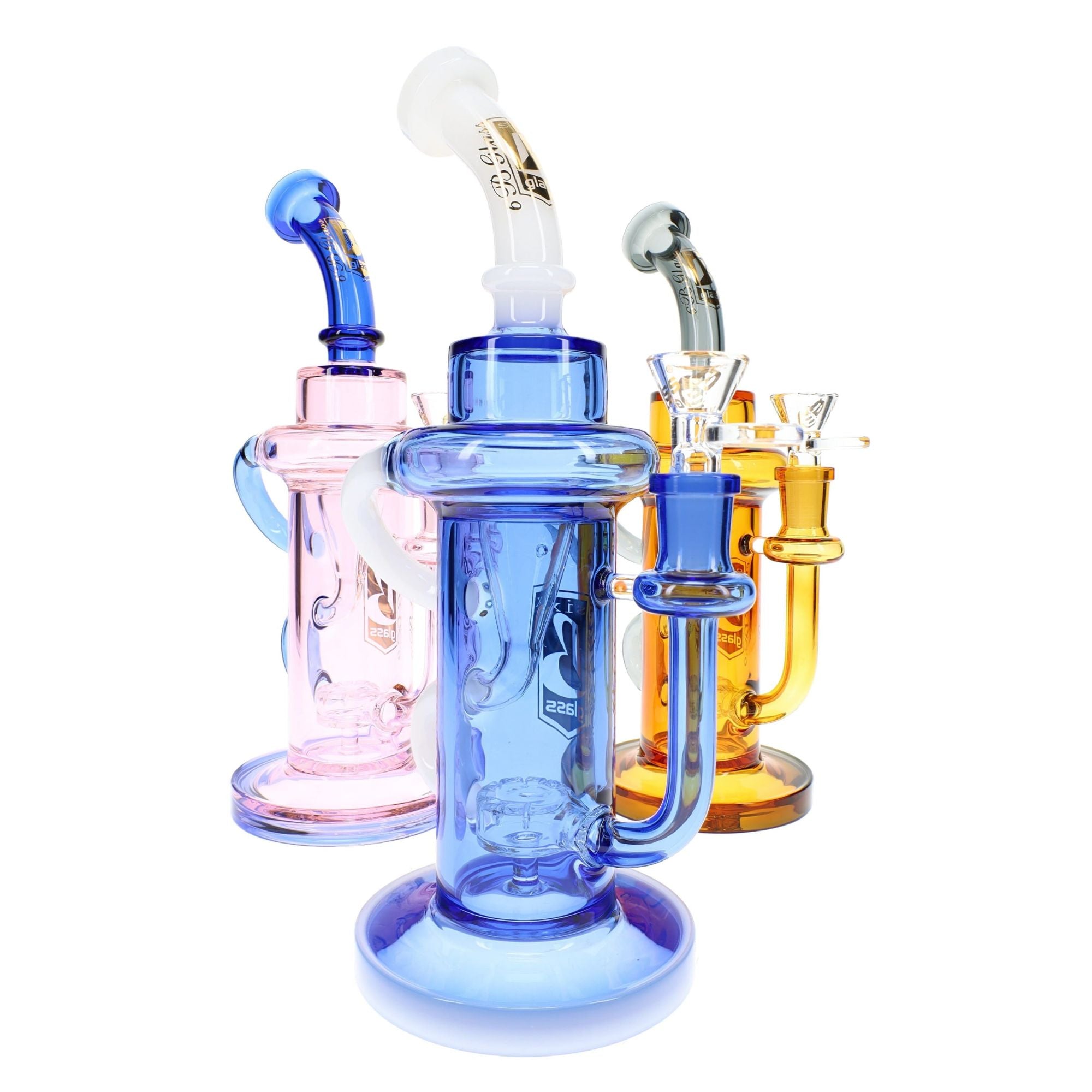 6B Glass 10″ Recycler Bong Showerhead Perc