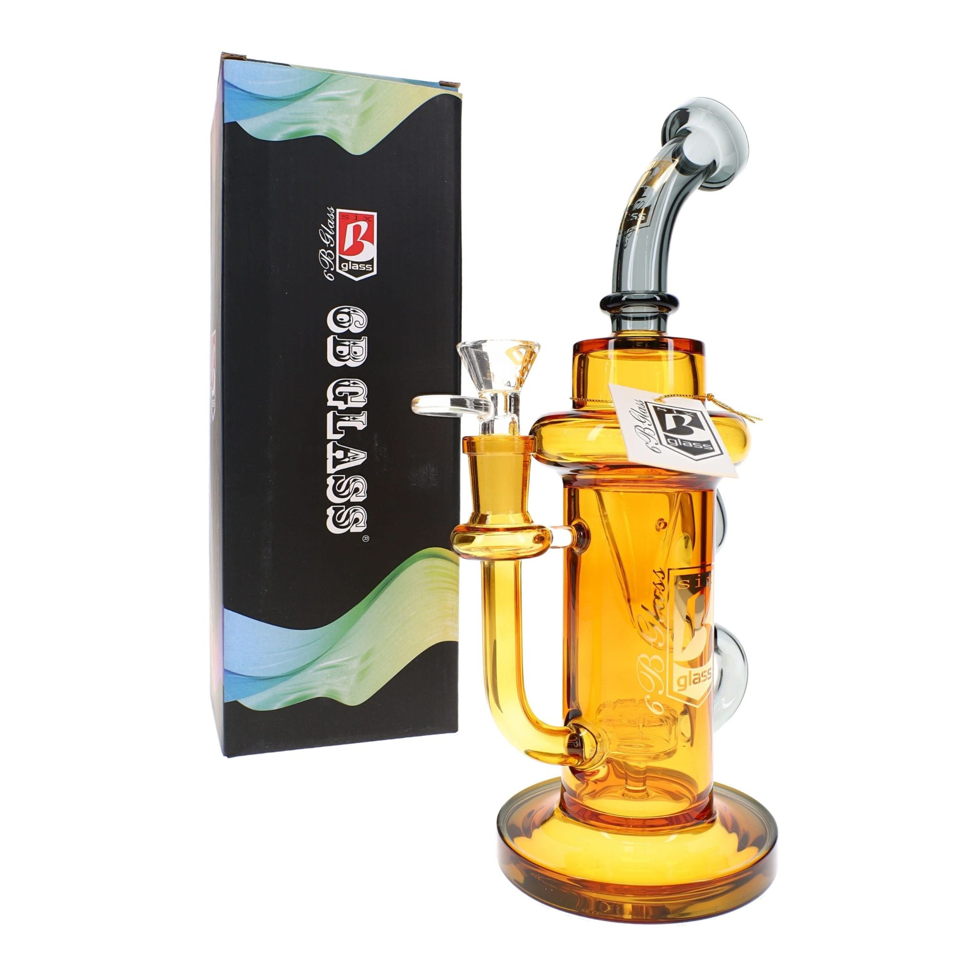 6B Glass 10″ Recycler Bong Showerhead Perc