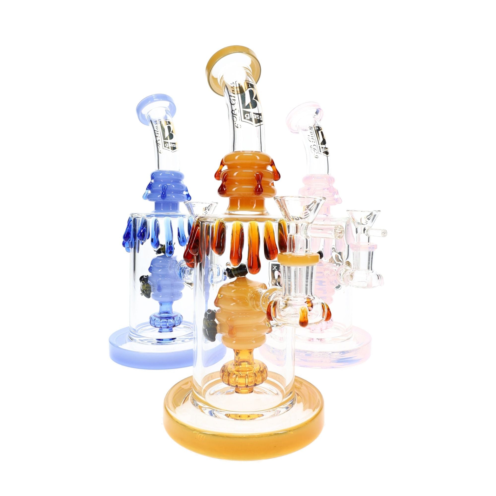 6B Glass Bee Water Pipe 3pcs