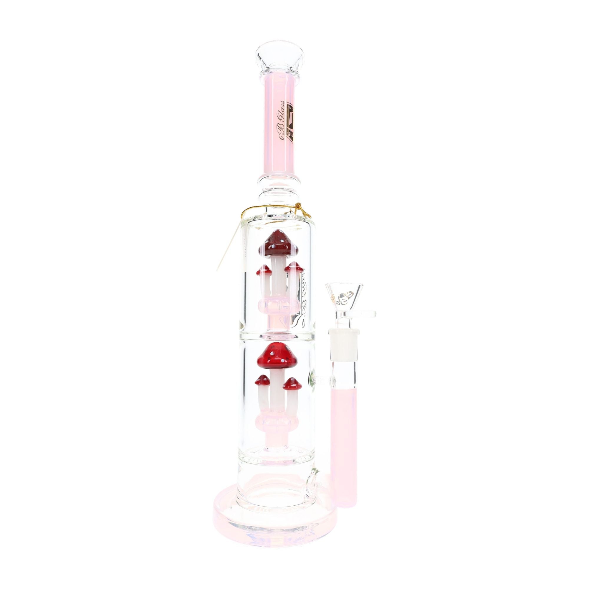 6B Glass Dual Mushroom Multi-Perc Bong 14″