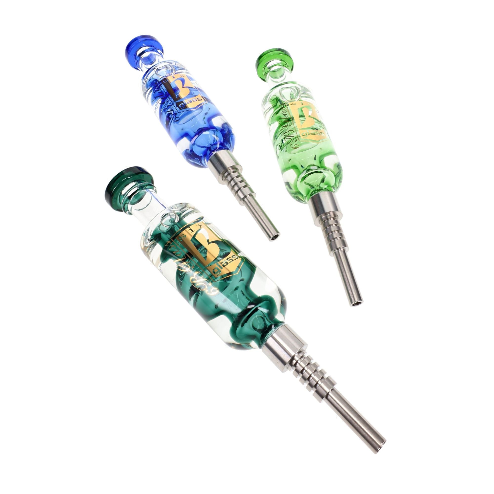 6B Glass Fluid-Filled Glass Dab Straw 3 colors