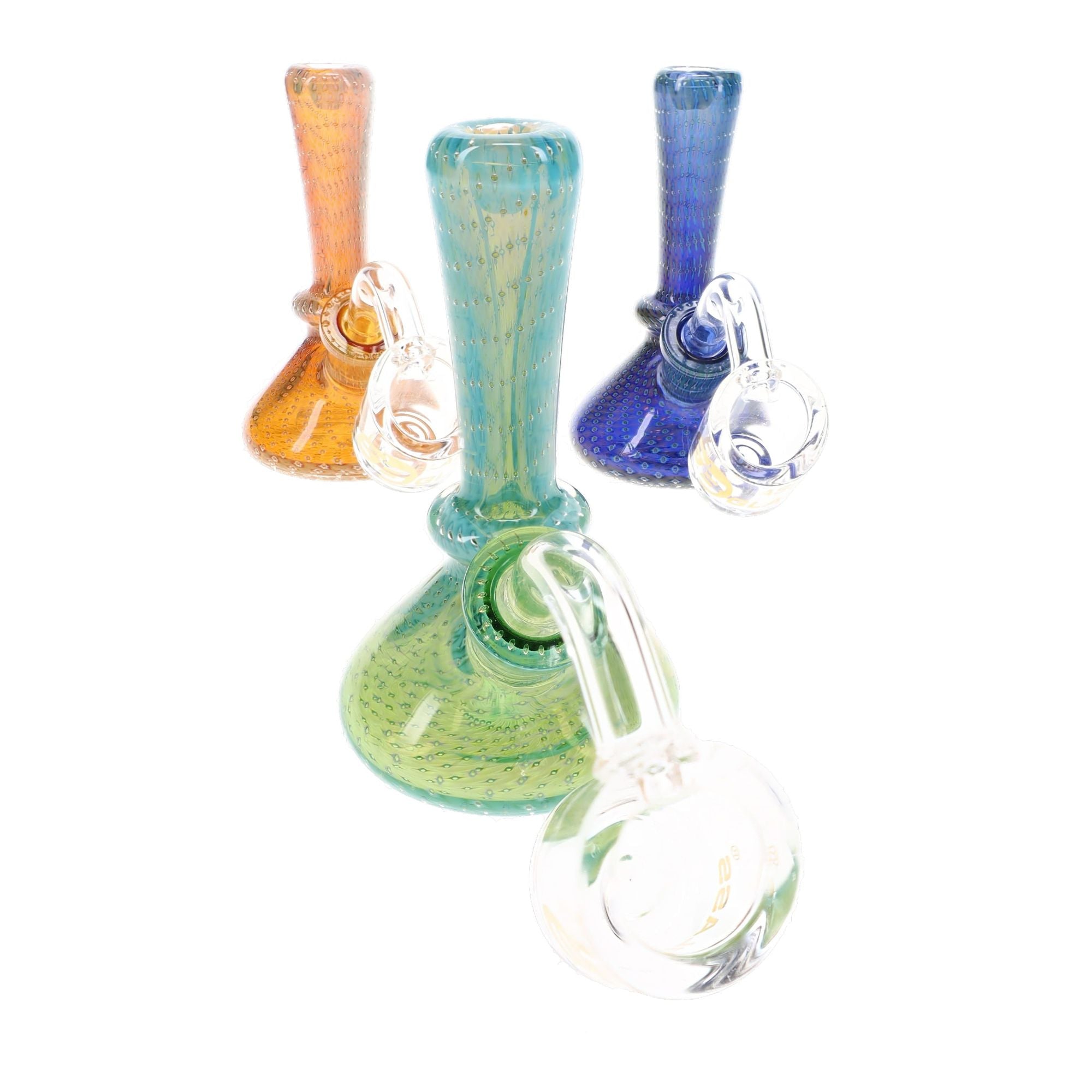 6B Glass Silver Fumed Bubble Beaker Dab Rig 3pcs