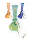 6B Glass Silver Fumed Bubble Beaker Dab Rig 3pcs