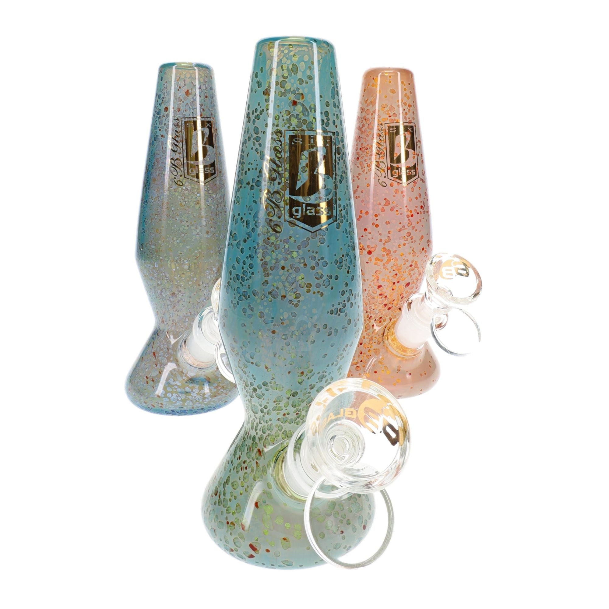 6B Glass Silver Fumed Color Changing Bong 6″