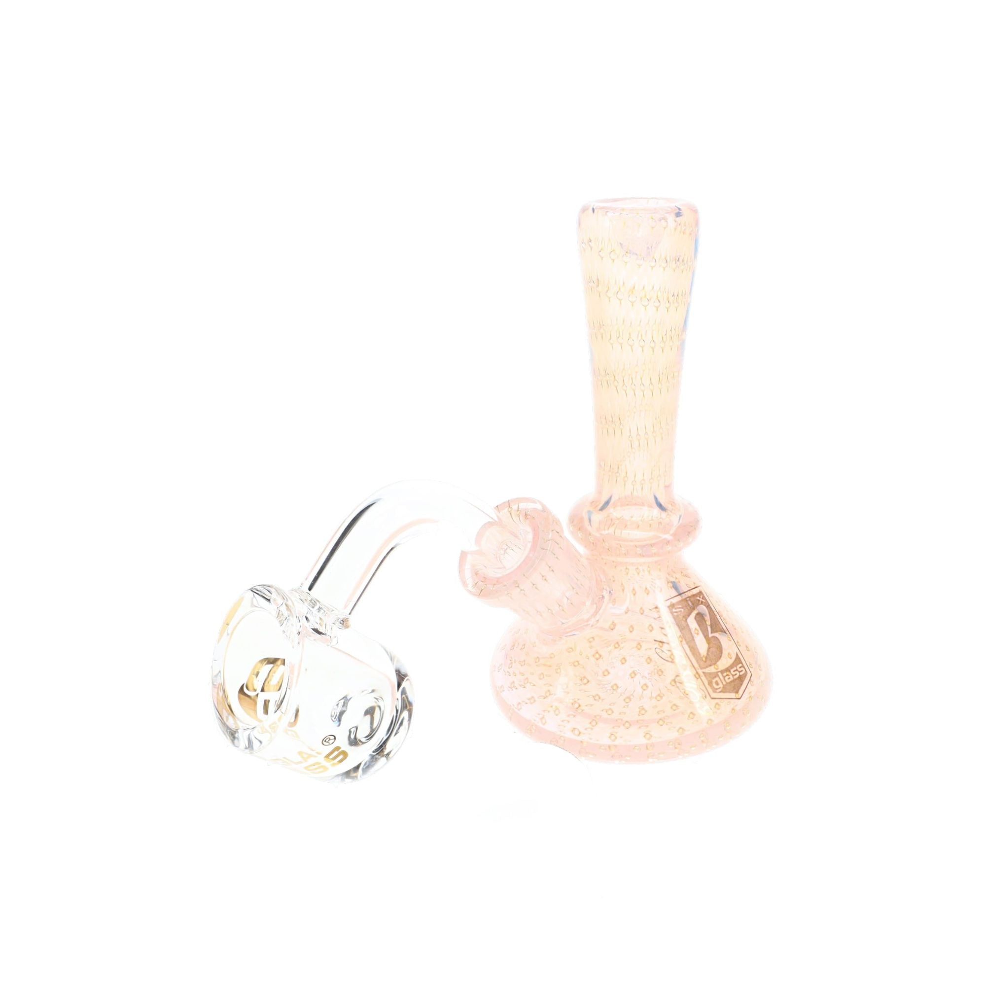 6B Glass Silver Fumed Bubble Beaker Dab Rig