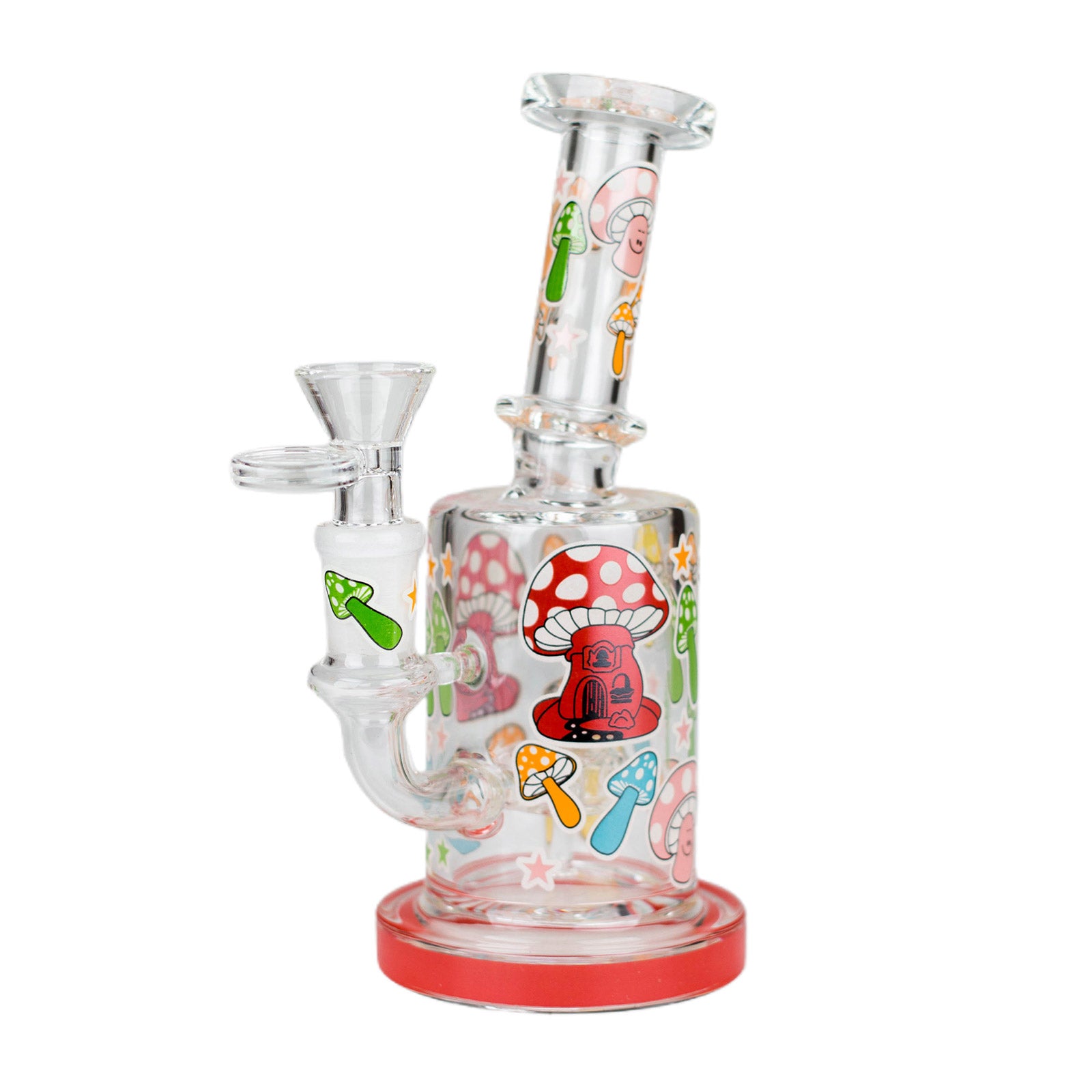 7" Color Accented Mushroom Bong With Perc