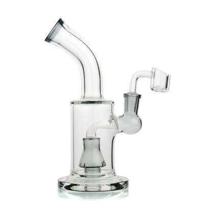 Clear 7 Inch Dab Rig with Perc showing dual-use design for concentrates and flower with 14mm banger