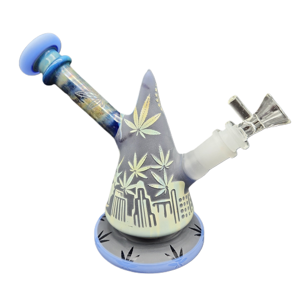 7&quot; Etched Cone Water Pipe - INHALCO
