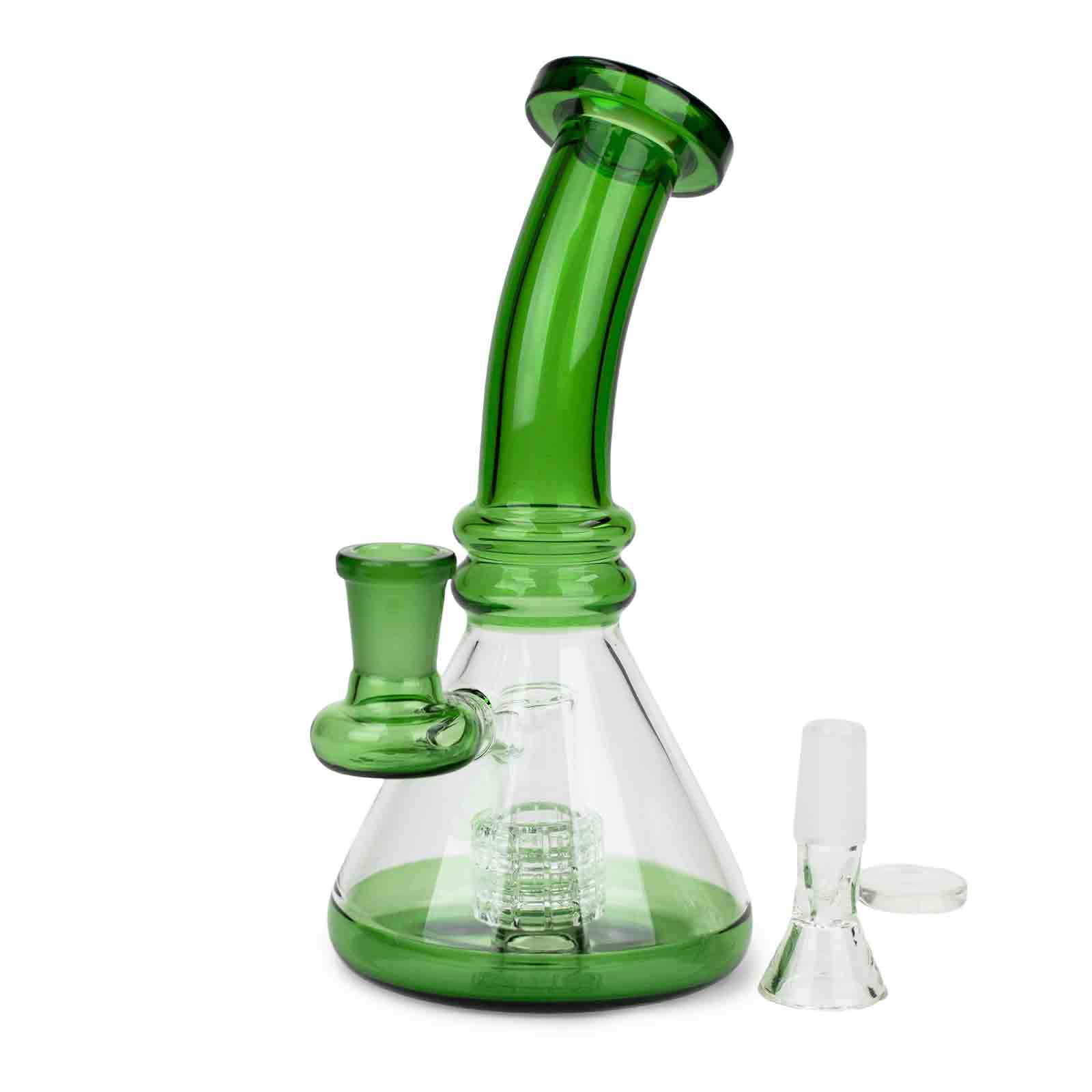 7" Color Glass Bent Neck Bong - INHALCO