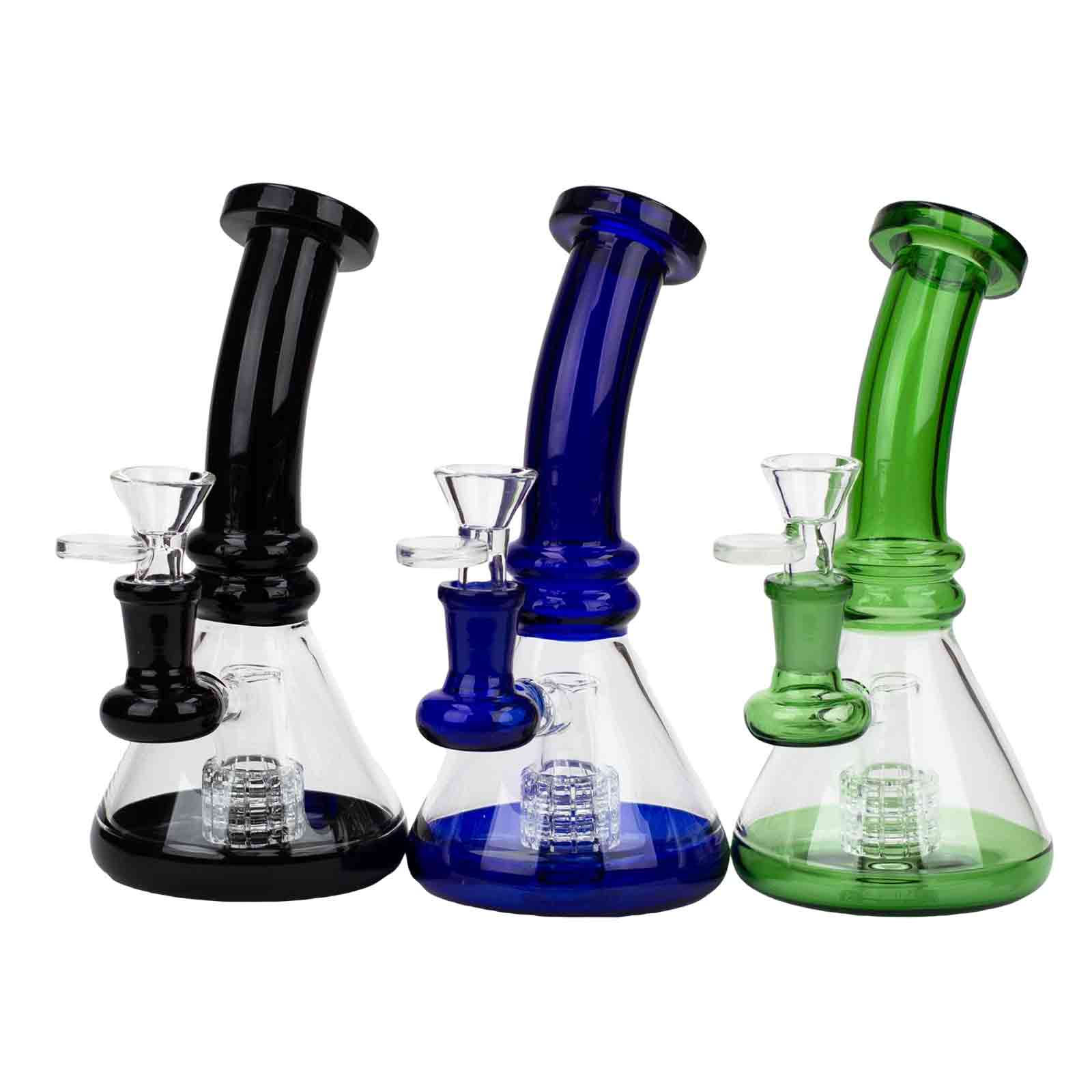 7&quot; Color Glass Bent Neck Bong - INHALCO