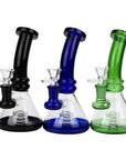 7" Color Glass Bent Neck Bong - INHALCO