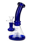 7" Color Glass Bent Neck Bong - INHALCO