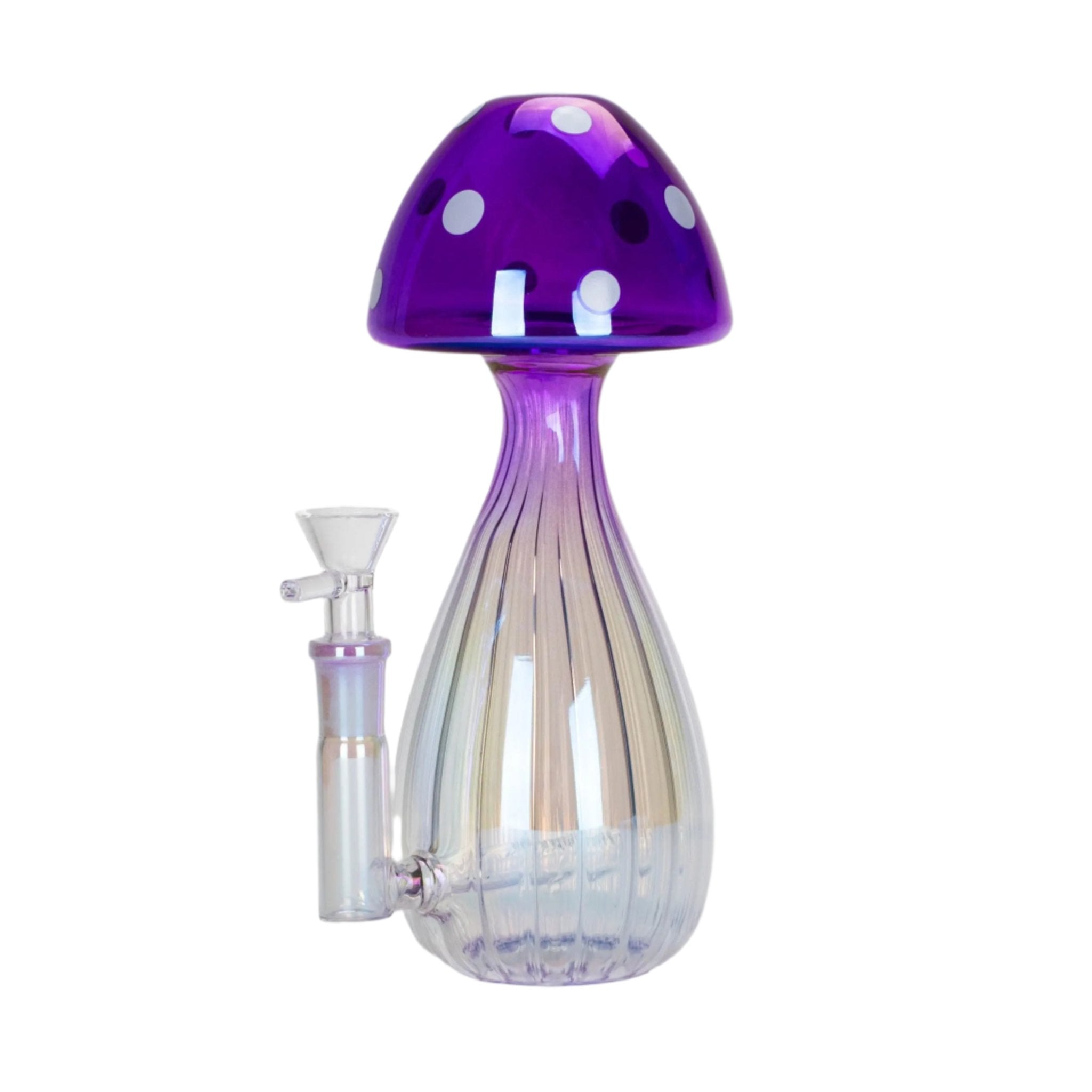 8.75&quot; Iridescent Mushroom Bong - inhalco