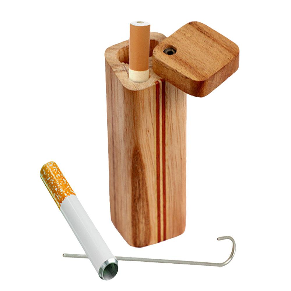 cigarette one hitter dugout Style Multi-Hitter 2 4" Swivel Top Wood Dugout