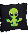 Alien on Black Plush Pillow