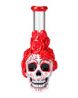 9" Rose Sugar Skull Glass Bong - inhalco