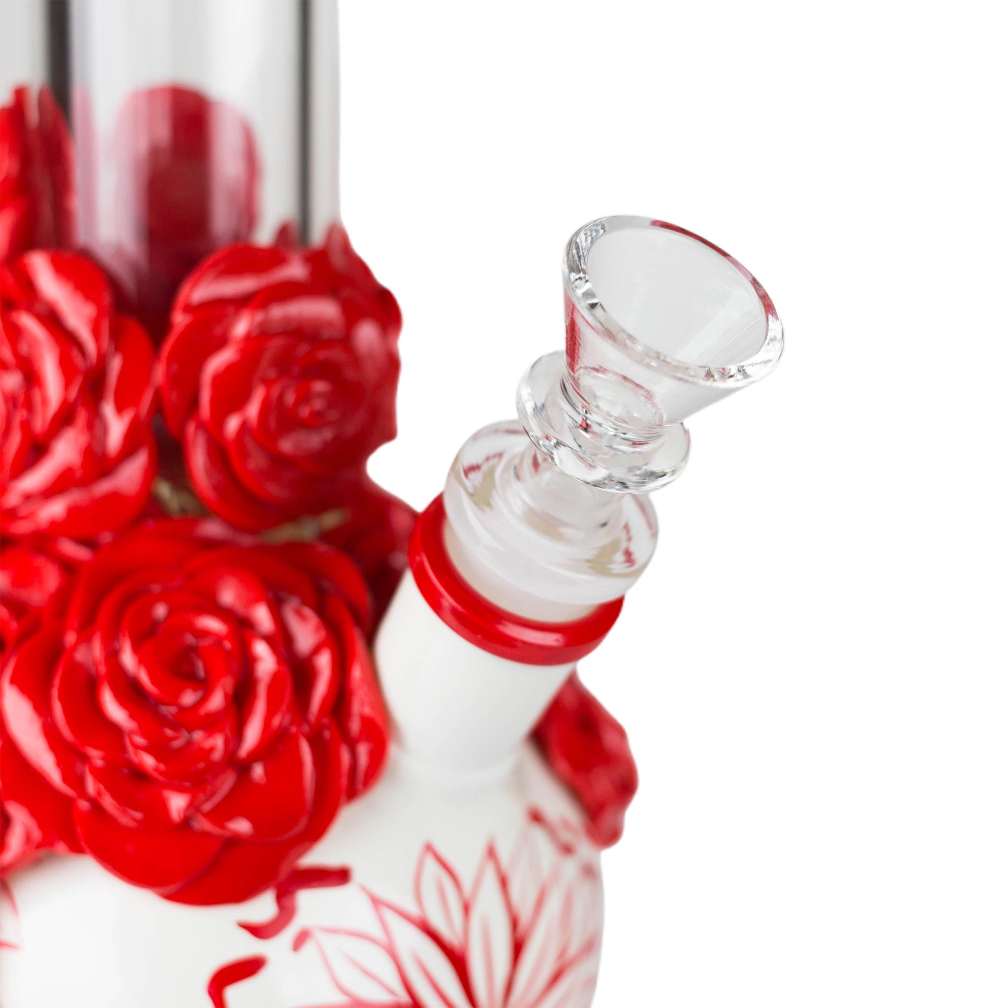 9&quot; Rose Sugar Skull Glass Bong - inhalco