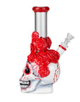 9" Rose Sugar Skull Glass Bong - inhalco