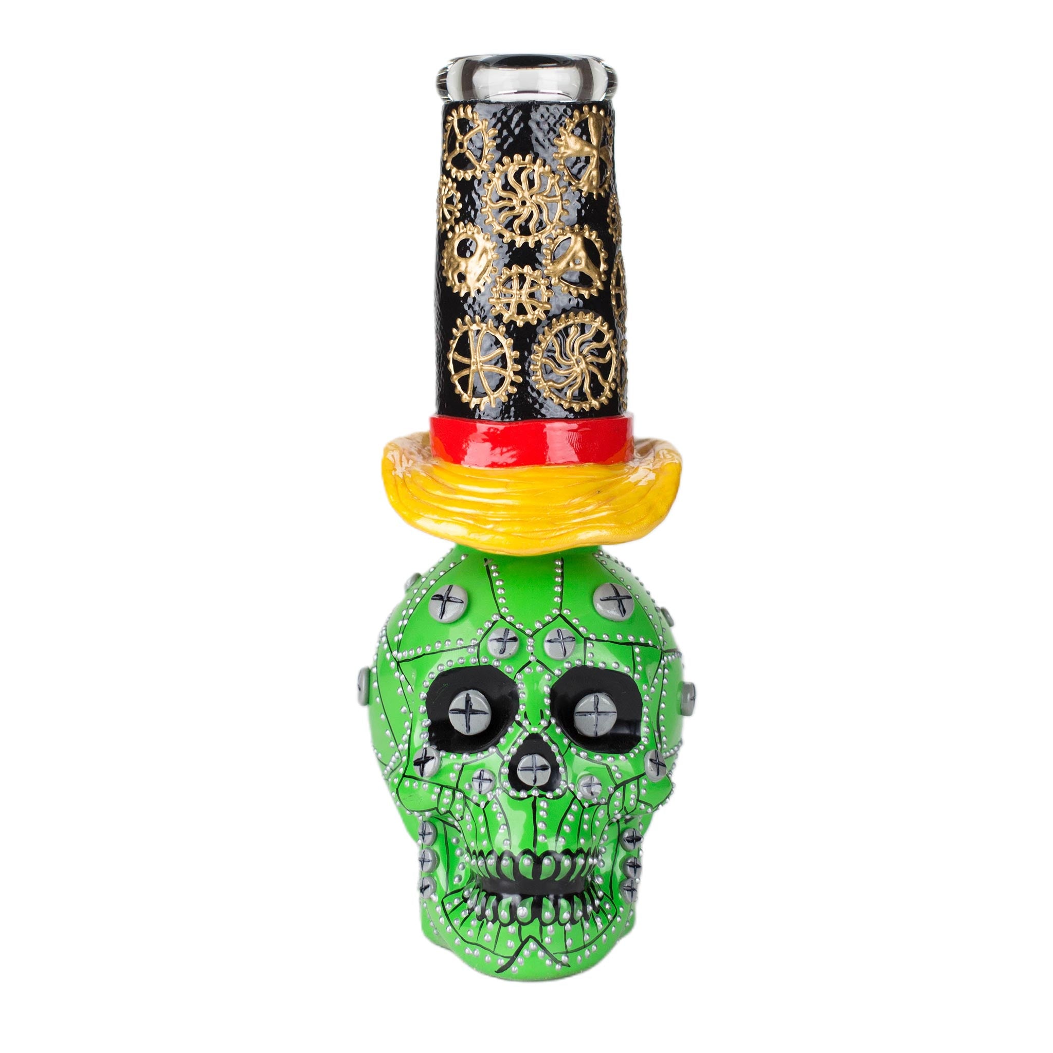 9" Wizard Skull Water Pipe - inhalco