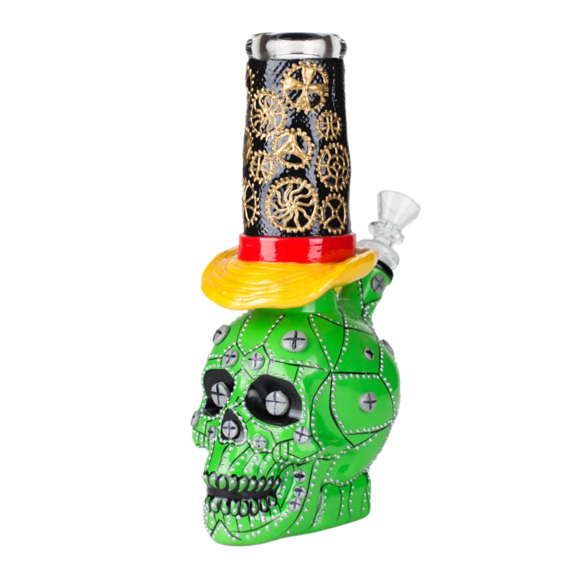 9" Wizard Skull Water Pipe - inhalco