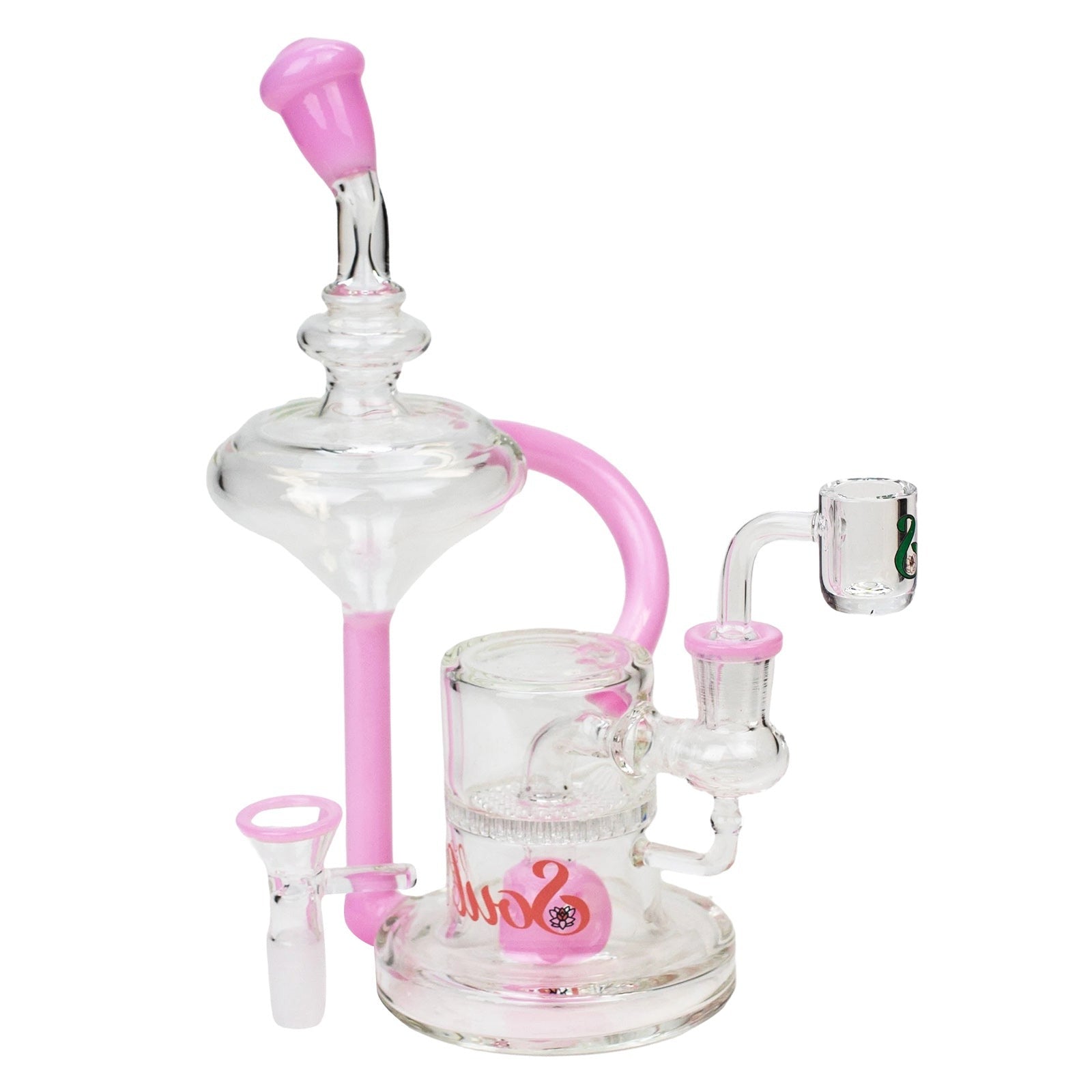 9&quot; Glass 2-in-1 Cube diffuser Recycler Bong