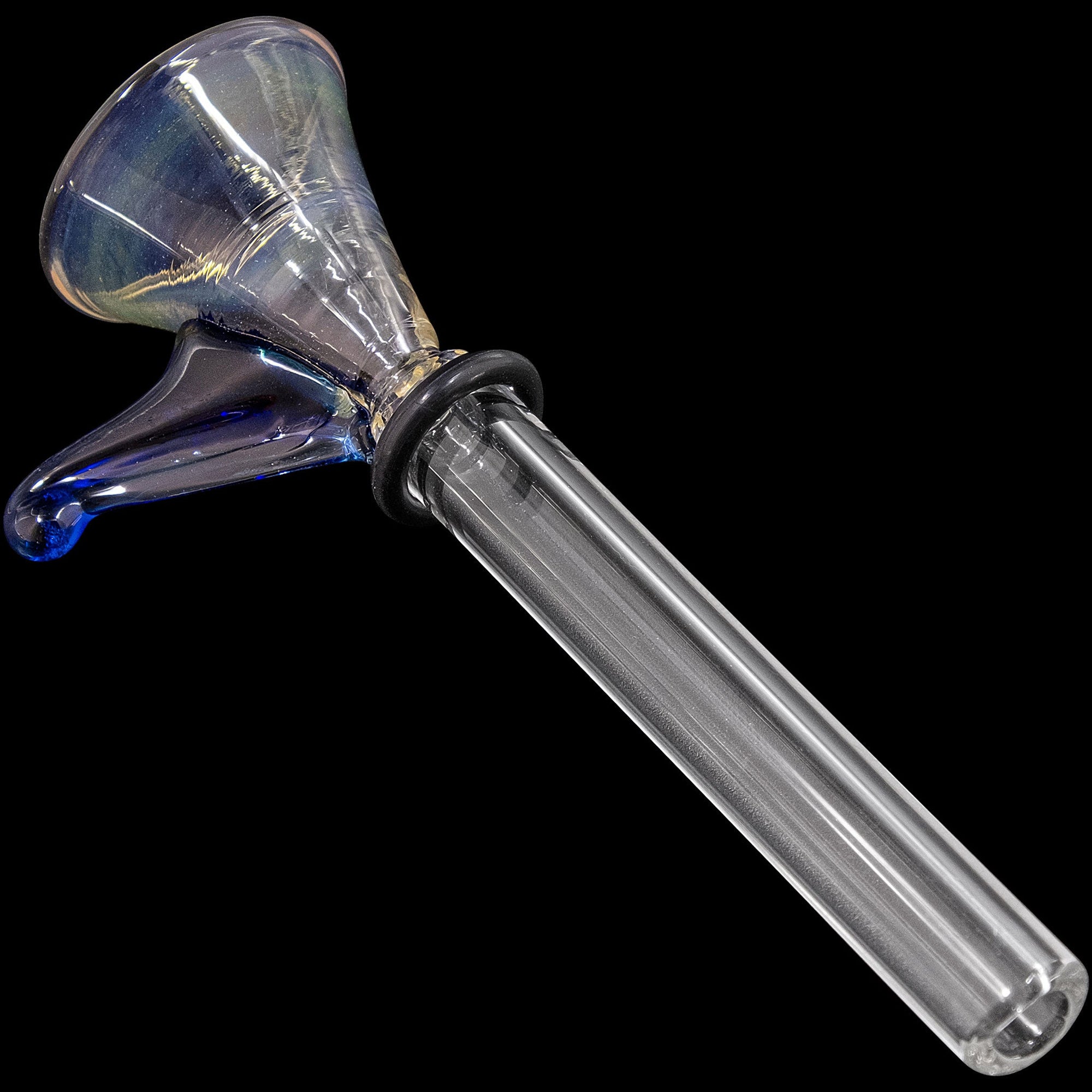 Blue 9mm Funnel Slide Bowl with Handle for glass bongs